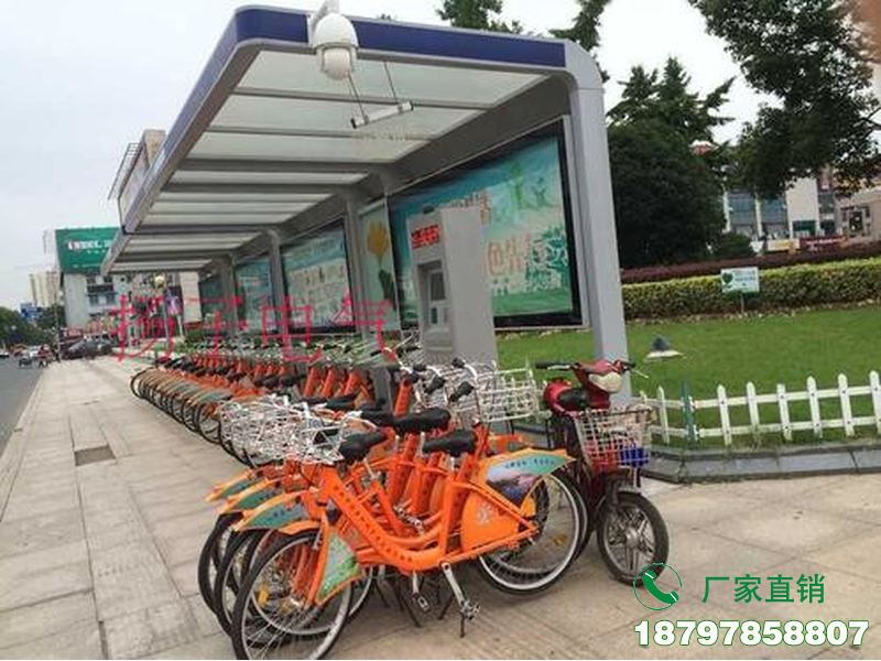 牡丹江地铁站共享单车存放亭